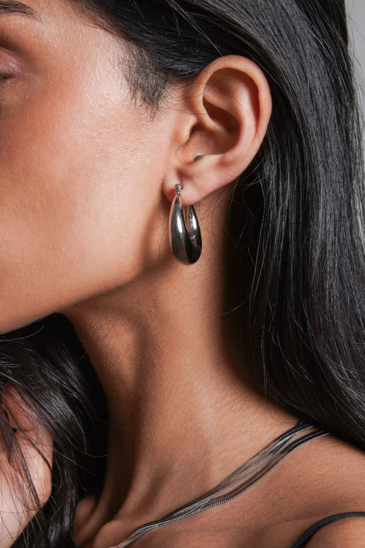 Irene Silver Hoop Earrings