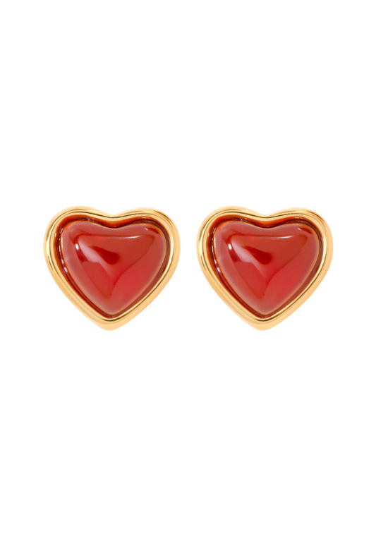 St Valentine Heart Stud Earrings