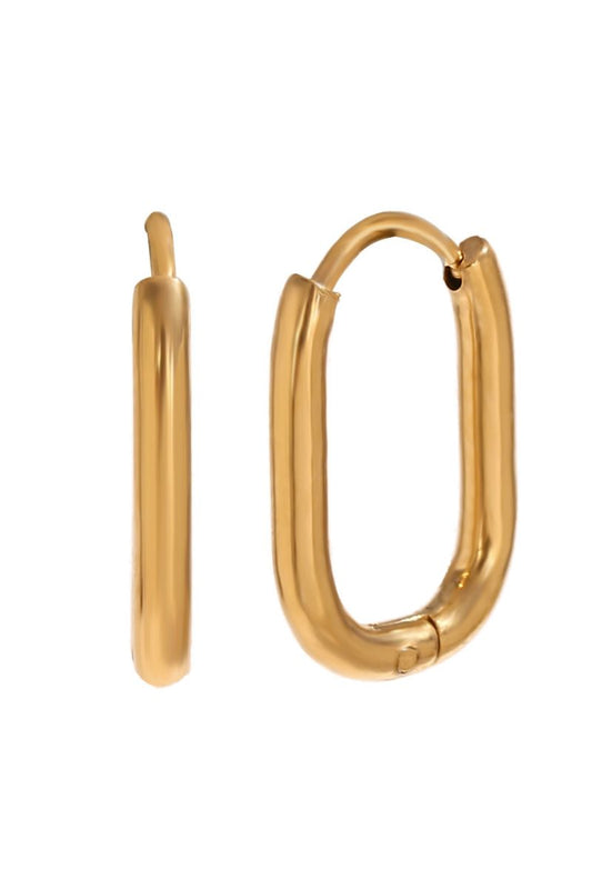 Nadine Gold Hoop Earrings - Small Narrow