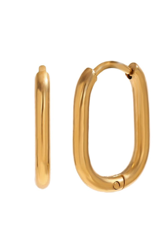 Nadine Gold Hoop Earrings - Small Wide