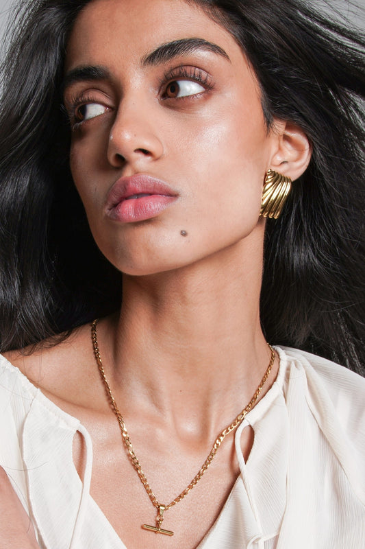Figaro T Bar Gold Chain Necklace