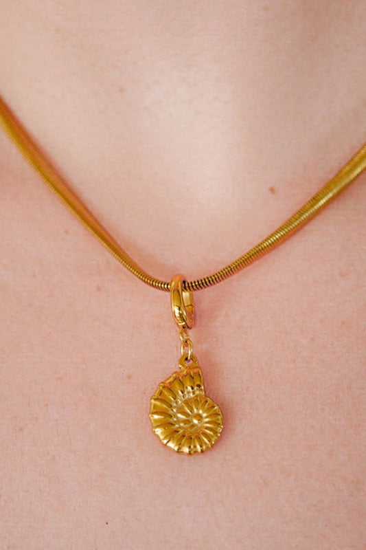 Ammonite Gold Charm