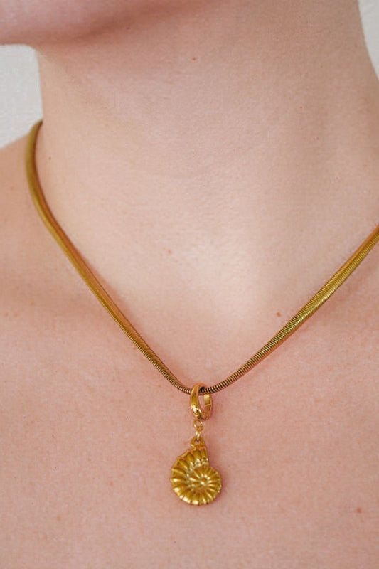 Ammonite Gold Charm