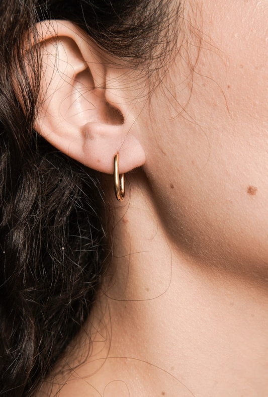 Nadine Gold Hoop Earrings - Small Narrow