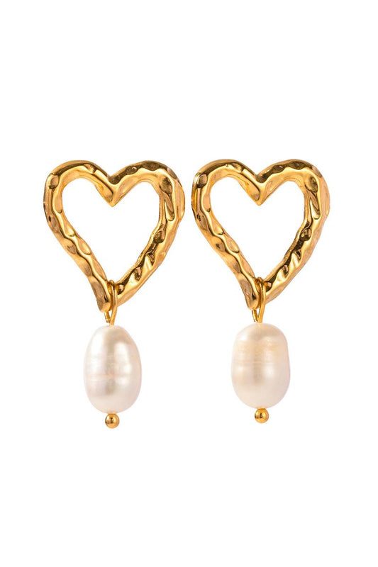 Juliet Heart Pearl Earrings