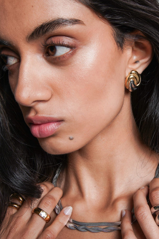 Edy Two-Tone Earrings