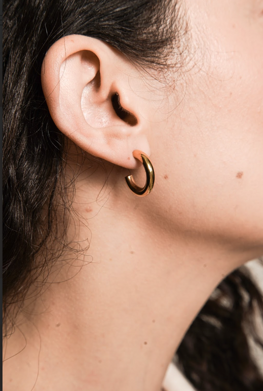 Leila Gold Hoop Earrings - Small