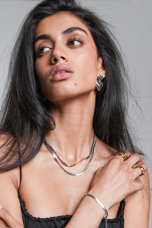 Luna Silver 45cm Snake Chain Necklace