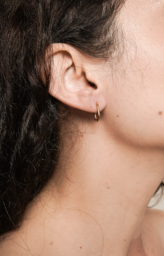 Nadine Gold Hoop Earrings - Small Wide